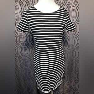Sanctuary Cotton Stripes Black Casual Dress Size M [ I-51]